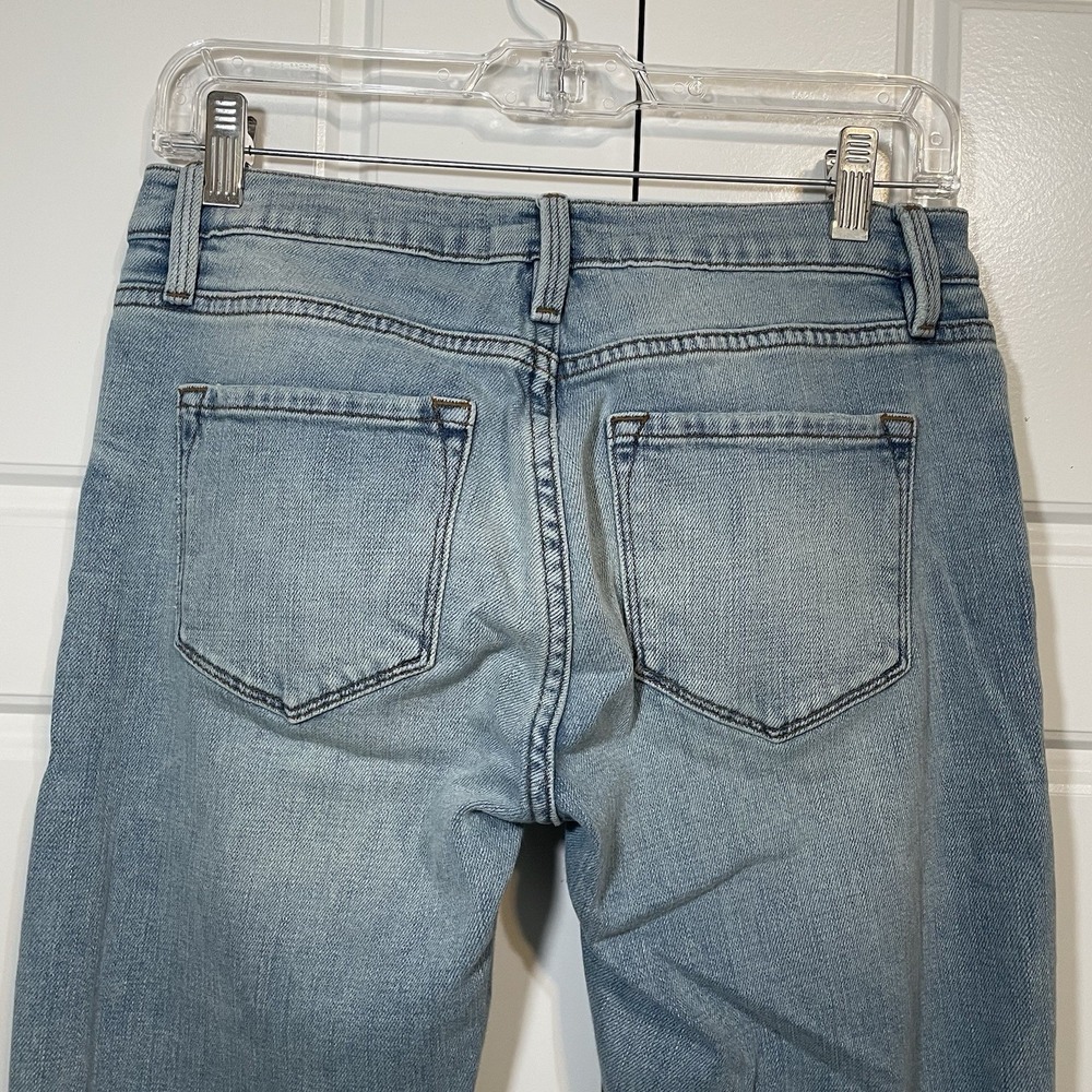 FRAME Denim Womens Blue Distressed Denim Jeans Size 25 Casual Everyday - Picture 6 of 9